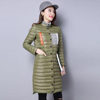 Lettering Applique Down Coat