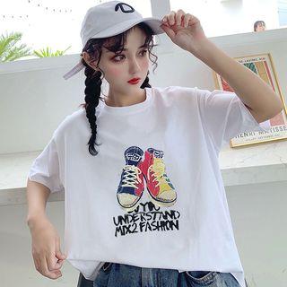 Short-sleeve Sneaker Print T-shirt