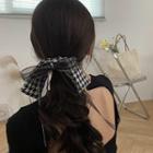 Houndstooth Mesh Bow Hair Clip