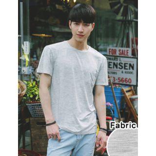 Pocket-front Plain T-shirt