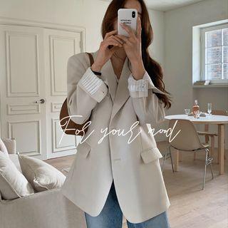 Single-breasted Flap-detail Jacket Ivory - One Size