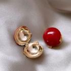 Bead Earring 1 Pair - Wine Red - One Size