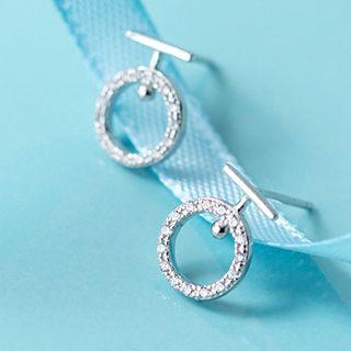Rhinestone Hoop Stud Earring