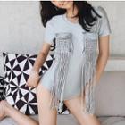 Fringed Short Sleeve Swimsuit