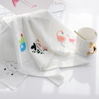 Embroidered Handkerchief 1 Piece - Flamingo - One Size