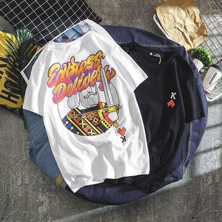 Short-sleeve King Print T-shirt