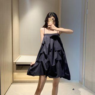 Sleeveless Plain Spaghetti-strap Dress
