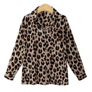Leopard Print Pocket Patch Shirt