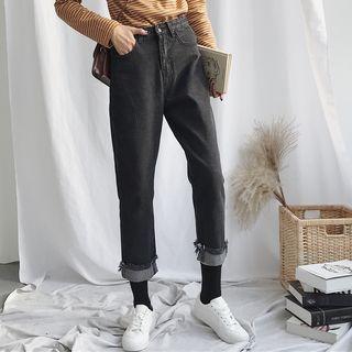 Applique Fray Jeans