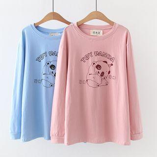 Panda Print Long-sleeve T-shirt