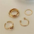 Set Of 4: Alloy Open Ring (assorted Designs) Set Of 4 - Ring - One Size