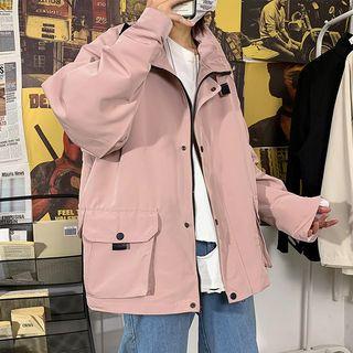 Lettering Utility Zip Jacket