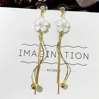 Flower Alloy Fringed Earring 1 Pair - Flower Alloy Fringed Earring - Gold - One Size