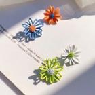 Flower Asymmetrical Alloy Earring