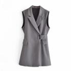 Open-collar Button Vest