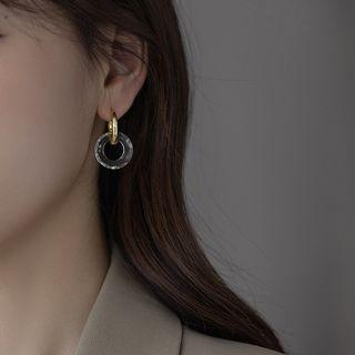 Acrylic Hoop Alloy Dangle Earring 1 Pr - Gold - One Size