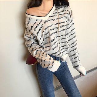 Loose-fit Lettering Knit Top