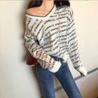 Loose-fit Lettering Knit Top