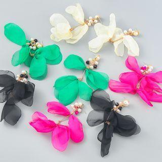 Mesh Faux Pearl Alloy Dangle Earring
