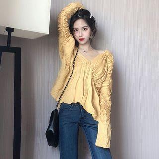 V-neck Ruched Blouse