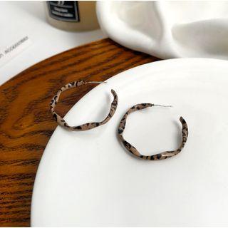 Geometry Drop Earring 1 Pair - S925silver Leopard Drop Earring - Brown - One Size