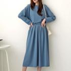Set: Drop-shoulder T-shirt + Long Skirt