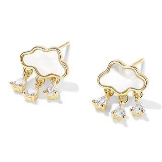 Rhinestone Cloud Drop Earring Earrings - Cloud - One Size