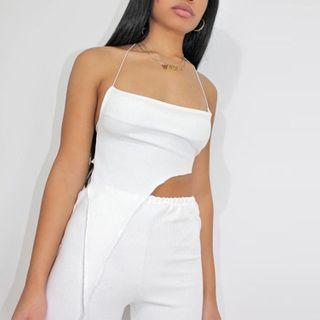Asymmetrical Cropped Halter Top