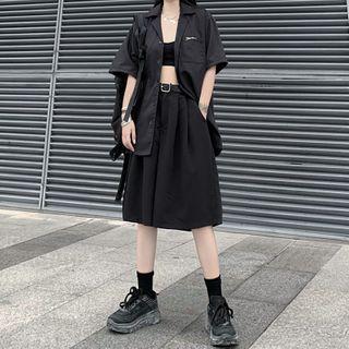 Short Sleeve Oversized Shirt / A-line Shorts