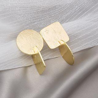 Geometric Asymmetrical Alloy Dangle Earring E3672 - 1 Pair - Asymmetric - Gold - One Size