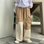 Color Block Wide Leg Cargo Pants