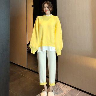 Crew-neck Sweater / Cropped Straight-cut Pants