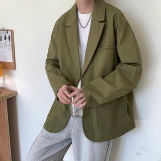 Fringed Trim Single-breasted Jacket