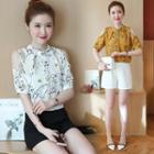 Floral Short-sleeve Blouse