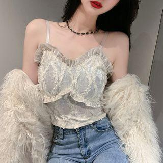 Frill Trim Lace Camisole Top