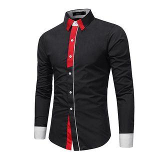 Panel Long-sleeve Dress Shirt