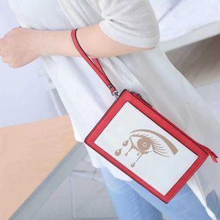 Eye Colour Block Zip Pouch