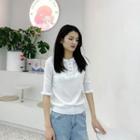 Short-sleeve Ruffle Collared T-shirt