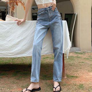 Chain Lace-up Loose Fit Jeans