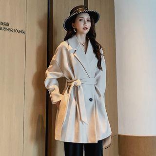 Single-breasted Sashed Coat
