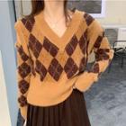 Argyle Sweater Brown & Coffee - One Size