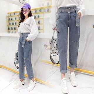 Cutout Baggy Cropped Jeans