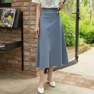 [v Lyou] Slit-hem Long A-line Skirt