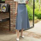 [v Lyou] Slit-hem Long A-line Skirt