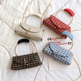 Heart Charm Tweed Hand Bag