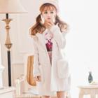 Faux Fur-trim Toggle Hooded Coat