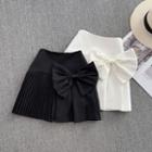 Bow Detail Pleated Mini Skirt