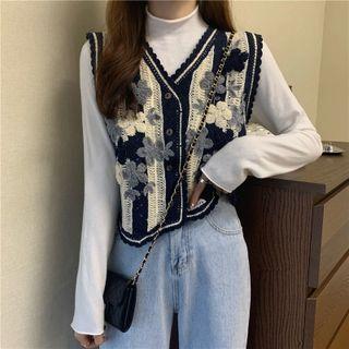 Flower Pointelle-knit Sleeveless Top
