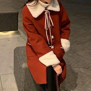 Fleece Panel Woolen Coat
