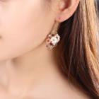Garnet Floral Drop Earring / Clip-on Earring